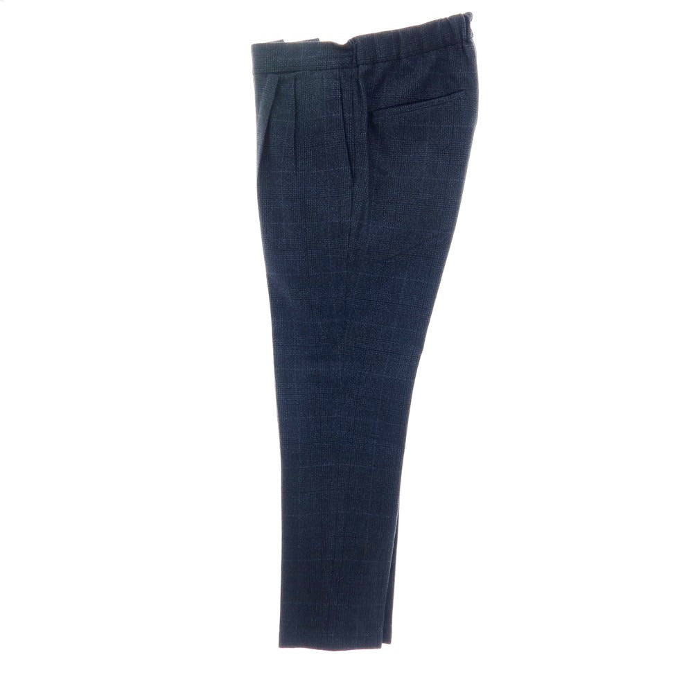 【中古】デヴォレ インチピット DEVORE Incipit コットンウール チェック イージースラックスパンツ ネイビー系【サイズ48】【 状態ランクB 】【 メンズ 】
