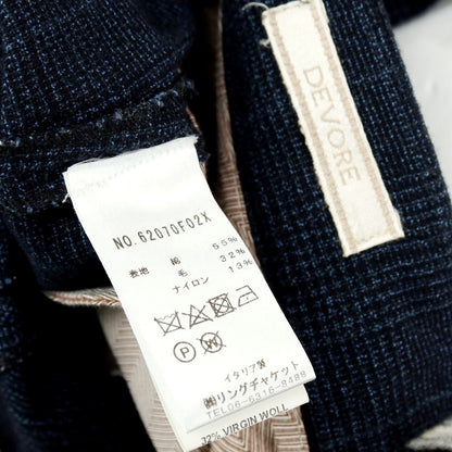 【中古】デヴォレ インチピット DEVORE Incipit コットンウール チェック イージースラックスパンツ ネイビー系【サイズ48】【 状態ランクB 】【 メンズ 】