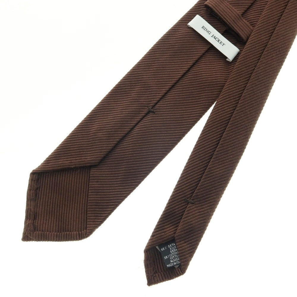 【中古】リングヂャケット RING JACKET シルクコットン 無地ネクタイ ブラウン【 状態ランクC 】【 メンズ 】