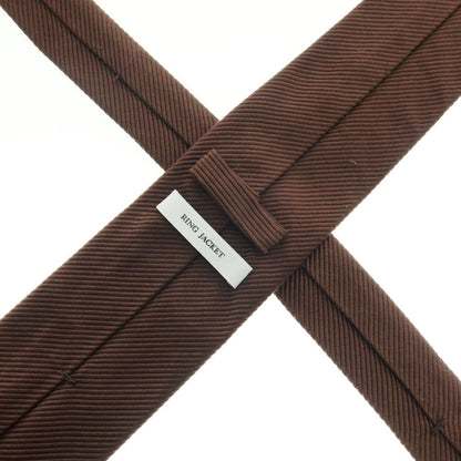 【中古】リングヂャケット RING JACKET シルクコットン 無地ネクタイ ブラウン【 状態ランクC 】【 メンズ 】