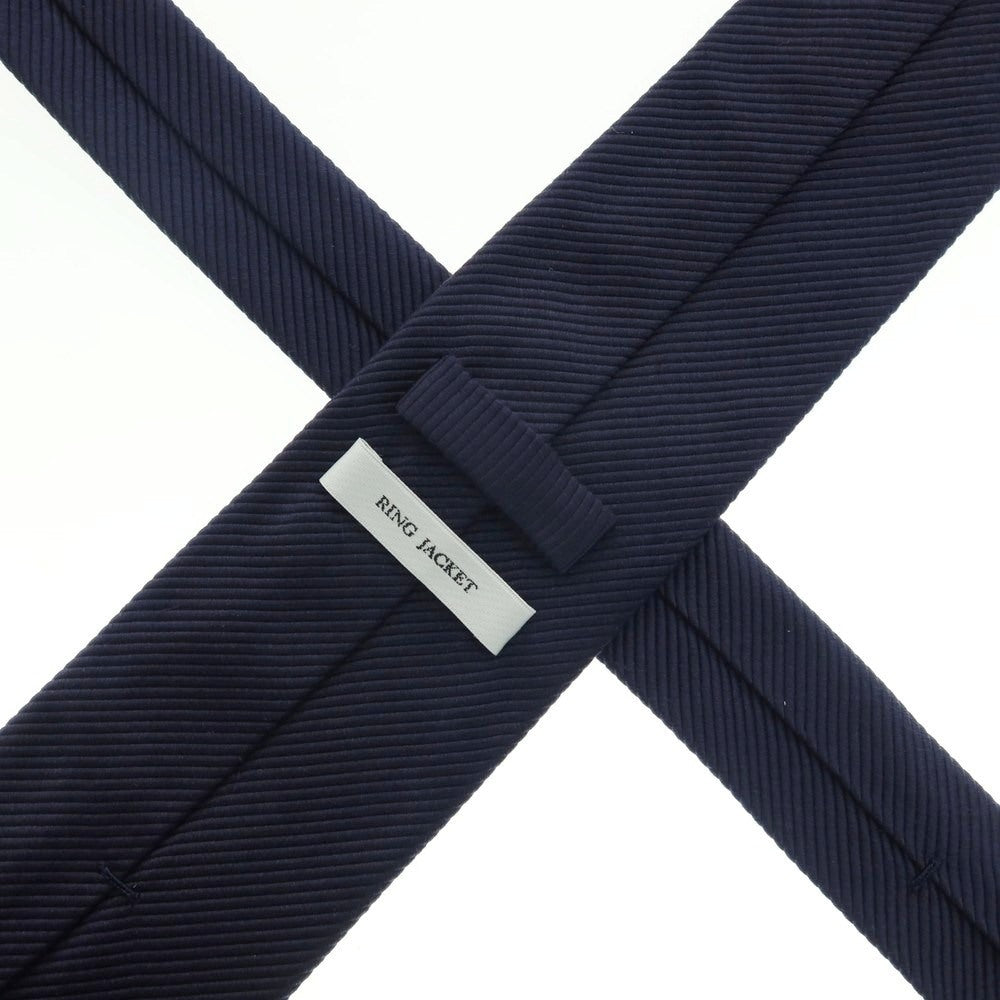 【中古】リングヂャケット RING JACKET シルクコットン 無地ネクタイ ネイビー【 状態ランクC 】【 メンズ 】