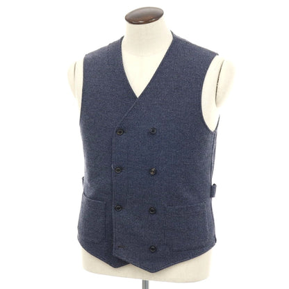 【中古】ティージャケット T-JACKET ポリエステルコットン ジャージー ハウンドトゥース ダブル カジュアル系ジレ ベスト ライトネイビー【サイズL】【 状態ランクB 】【 メンズ 】