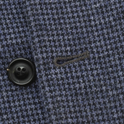 【中古】ティージャケット T-JACKET ポリエステルコットン ジャージー ハウンドトゥース ダブル カジュアル系ジレ ベスト ライトネイビー【サイズL】【 状態ランクB 】【 メンズ 】