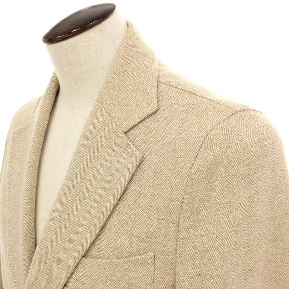【中古】アルチザン ARTISAN ウール ヘリンボーン チェスターフィールドコート ベージュxアイボリー【サイズL】【 状態ランクA 】【 メンズ 】