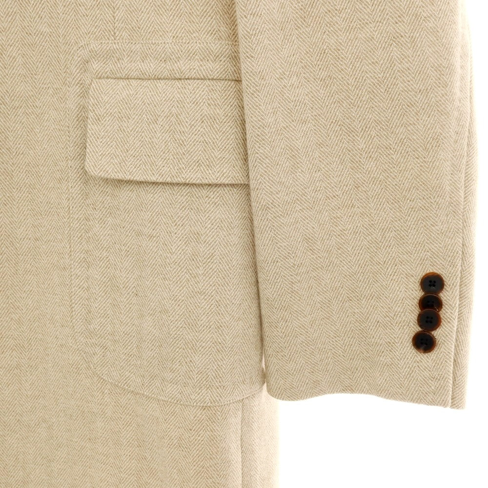 【中古】アルチザン ARTISAN ウール ヘリンボーン チェスターフィールドコート ベージュxアイボリー【サイズL】【 状態ランクA 】【 メンズ 】