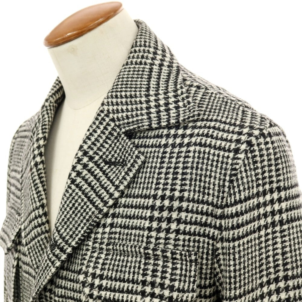 【中古】ブリッラ ペル イル グスト Brilla per il gusto ウール グレンチェック サファリジャケット ブラックxホワイト【サイズM】【 状態ランクB 】【 メンズ 】