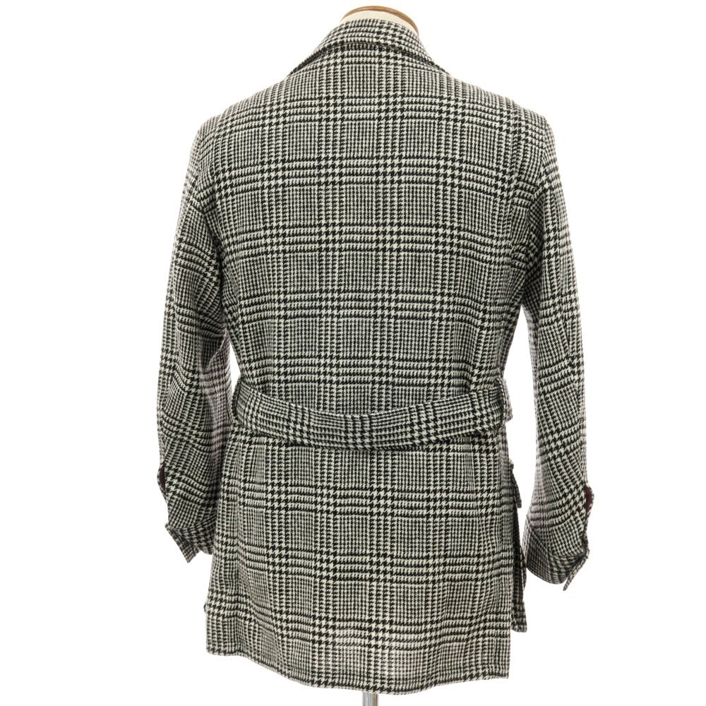 【中古】ブリッラ ペル イル グスト Brilla per il gusto ウール グレンチェック サファリジャケット ブラックxホワイト【サイズM】【 状態ランクB 】【 メンズ 】