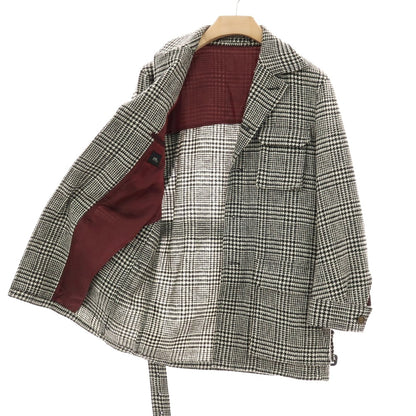 【中古】ブリッラ ペル イル グスト Brilla per il gusto ウール グレンチェック サファリジャケット ブラックxホワイト【サイズM】【 状態ランクB 】【 メンズ 】