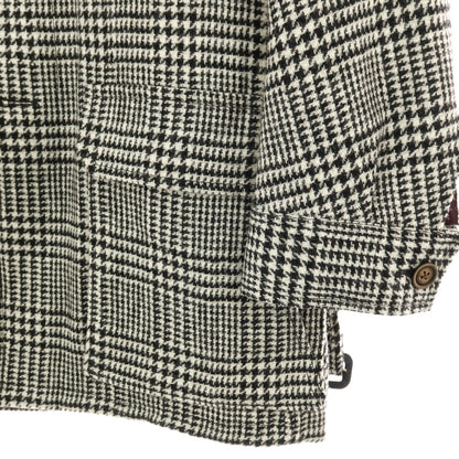 【中古】ブリッラ ペル イル グスト Brilla per il gusto ウール グレンチェック サファリジャケット ブラックxホワイト【サイズM】【 状態ランクB 】【 メンズ 】