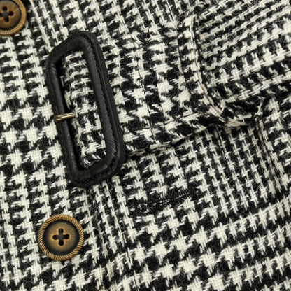 【中古】ブリッラ ペル イル グスト Brilla per il gusto ウール グレンチェック サファリジャケット ブラックxホワイト【サイズM】【 状態ランクB 】【 メンズ 】