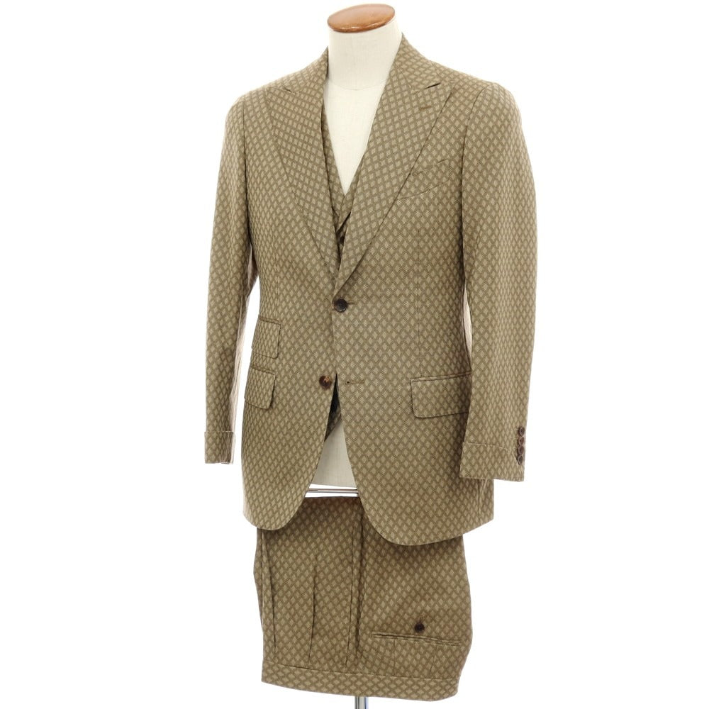 【中古】アルチザン ARTISAN スリーピース ウール 2つボタンスーツ ベージュ【サイズM】【 状態ランクA 】【 メンズ 】