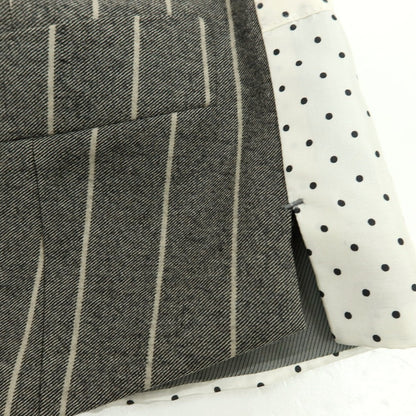 【中古】セイシェルズマインズ seychelles minds ウール スリーピース ストライプ 2つボタンスーツ グレー【サイズ表記なし（M位）】【 状態ランクB 】【 メンズ 】