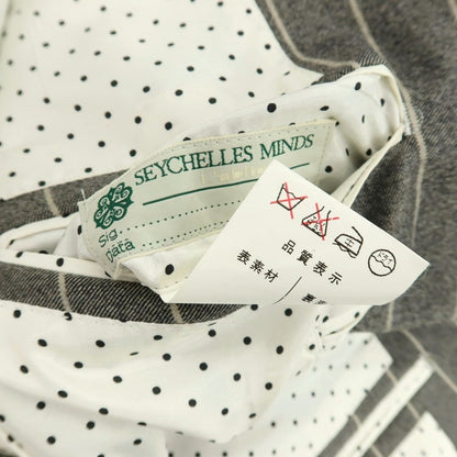 【中古】セイシェルズマインズ seychelles minds ウール スリーピース ストライプ 2つボタンスーツ グレー【サイズ表記なし（M位）】【 状態ランクB 】【 メンズ 】