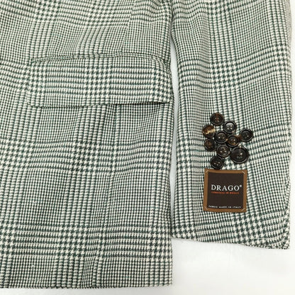 【中古】【未使用】ブリッラ ペル イル グスト Brilla per il gusto ウールシルクリネン グレンチェック ダブル6B テーラードジャケット グリーンxアイボリー【サイズ46】【 状態ランクS 】【 メンズ 】