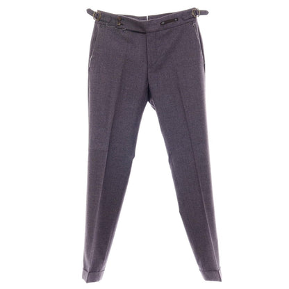 【中古】【未使用】ピーティーゼロウーノ PT01 SUPER100’S ウール ハウンドトゥース柄 カジュアルスラックスパンツ パープル系【サイズ46】【 状態ランクS 】【 メンズ 】