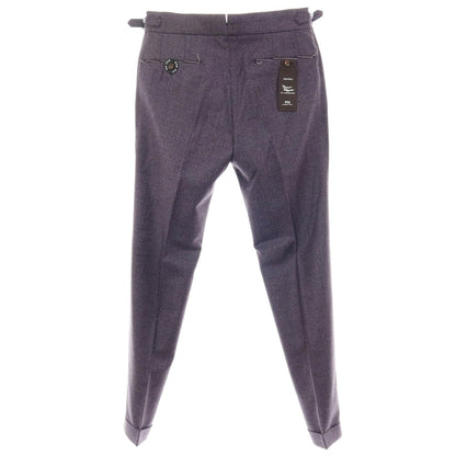 【中古】【未使用】ピーティーゼロウーノ PT01 SUPER100’S ウール ハウンドトゥース柄 カジュアルスラックスパンツ パープル系【サイズ46】【 状態ランクS 】【 メンズ 】