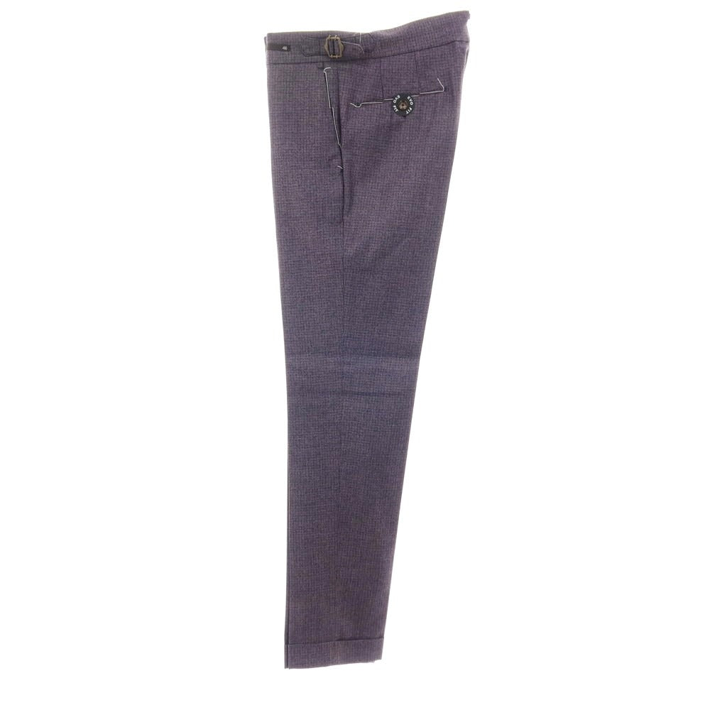 【中古】【未使用】ピーティーゼロウーノ PT01 SUPER100’S ウール ハウンドトゥース柄 カジュアルスラックスパンツ パープル系【サイズ46】【 状態ランクS 】【 メンズ 】