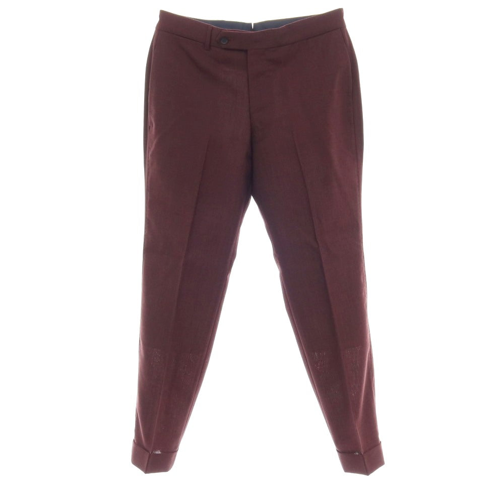 【中古】トゥモローランド TOMORROWLAND PILGRIM ウールモヘヤカシミヤ ドレススラックスパンツ ワインレッド【サイズ44】【 状態ランクA 】【 メンズ 】