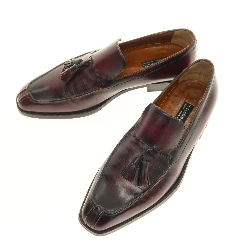 【中古】ア テストーニ a.testoni タッセルローファー パープル【サイズ5 1/2】【 状態ランクC 】【 メンズ 】