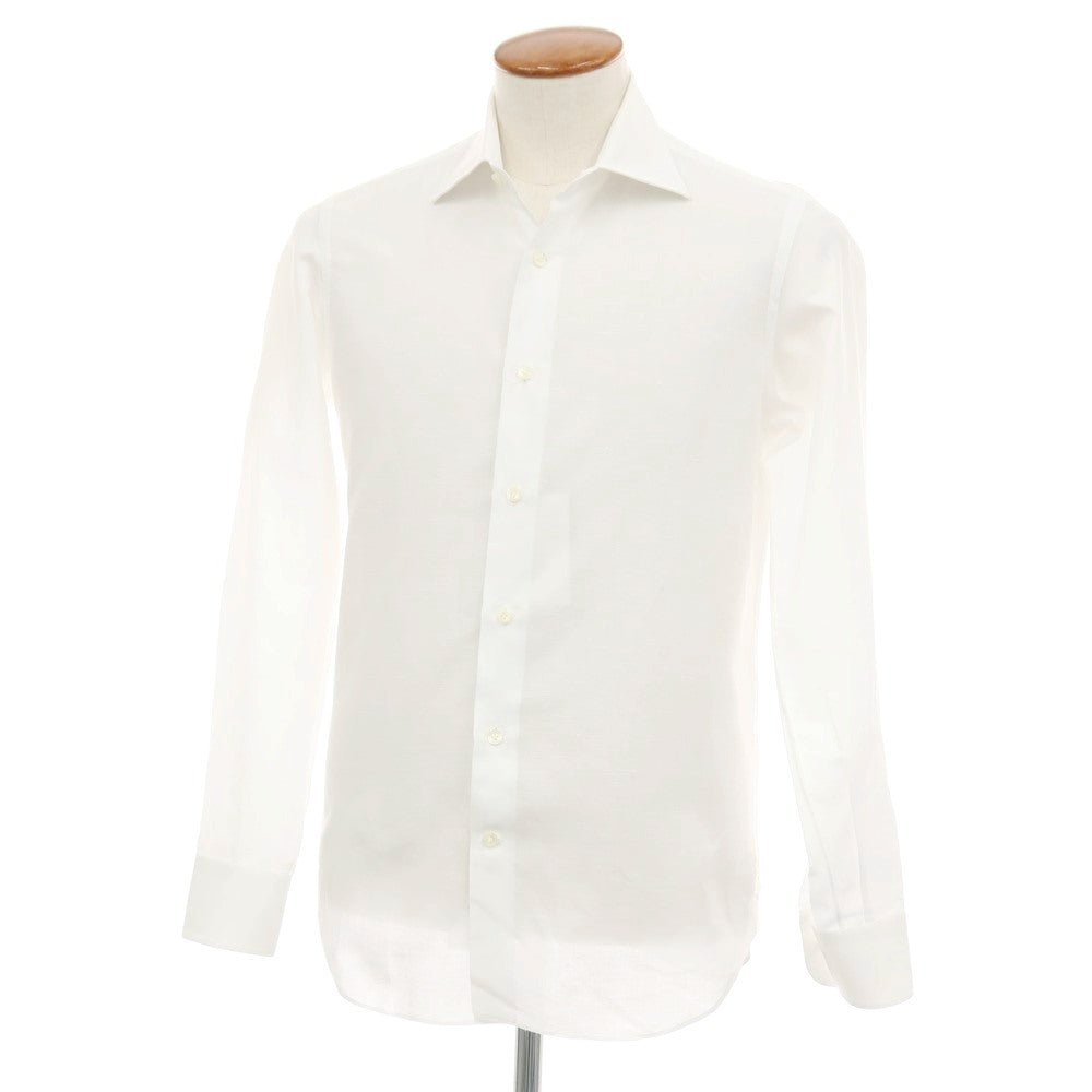 【中古】マリアサンタンジェロ Maria Santangelo コットンリネン セミワイドカラー ドレスシャツ ホワイト【サイズ40】【 状態ランクB 】【 メンズ 】