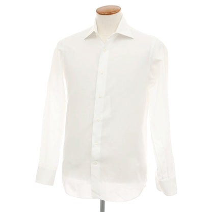 【中古】マリアサンタンジェロ Maria Santangelo コットンリネン セミワイドカラー ドレスシャツ ホワイト【サイズ40】【 状態ランクB 】【 メンズ 】