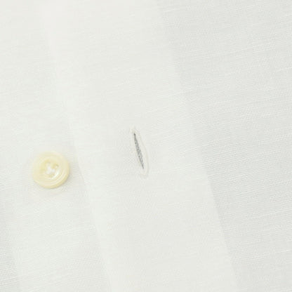 【中古】マリアサンタンジェロ Maria Santangelo コットンリネン セミワイドカラー ドレスシャツ ホワイト【サイズ40】【 状態ランクB 】【 メンズ 】