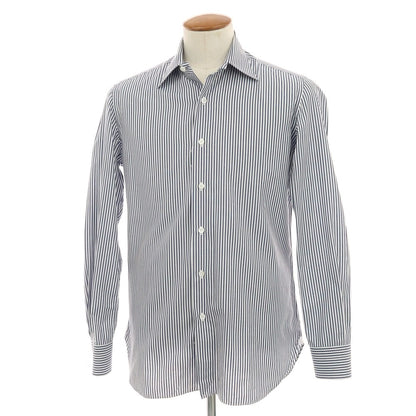 【中古】エリコフォルミコラ ERRICO FORMICOLA コットン ストライプ レギュラーカラー ドレスシャツ ネイビーxホワイト【サイズ40】【 状態ランクC 】【 メンズ 】