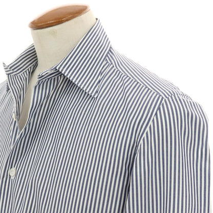 【中古】エリコフォルミコラ ERRICO FORMICOLA コットン ストライプ レギュラーカラー ドレスシャツ ネイビーxホワイト【サイズ40】【 状態ランクC 】【 メンズ 】