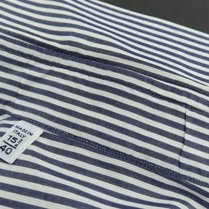 【中古】エリコフォルミコラ ERRICO FORMICOLA コットン ストライプ レギュラーカラー ドレスシャツ ネイビーxホワイト【サイズ40】【 状態ランクC 】【 メンズ 】