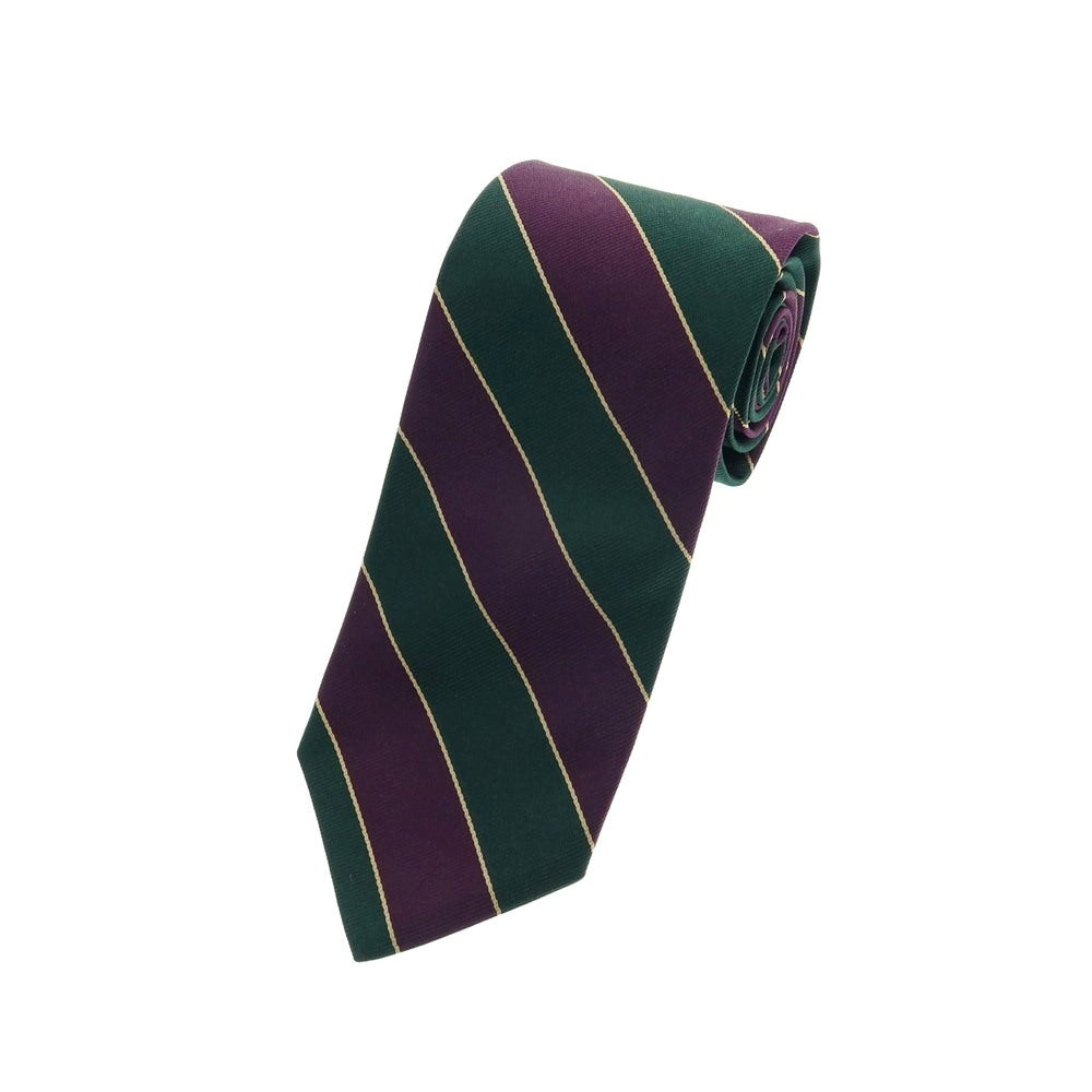 【中古】ブロックルハースト BROCKLEHURST シルク ストライプ柄ネクタイ グリーンxパープル【 状態ランクB 】【 メンズ 】