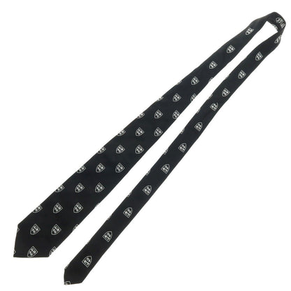 【中古】ブロックルハースト BROCKLEHURST シルク 小紋柄ネクタイ ブラックxホワイト【 状態ランクB 】【 メンズ 】