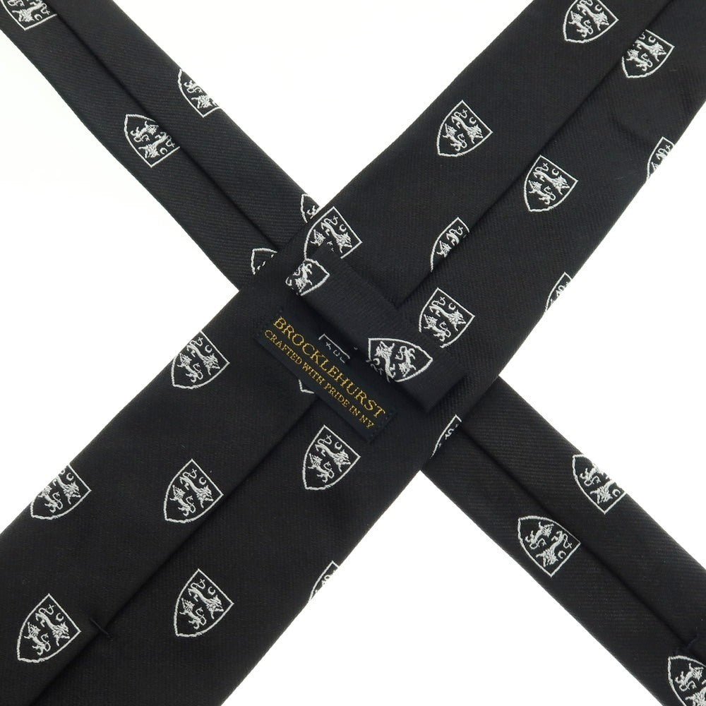 【中古】ブロックルハースト BROCKLEHURST シルク 小紋柄ネクタイ ブラックxホワイト【 状態ランクB 】【 メンズ 】