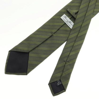 【中古】フランコミヌッチ franco minucci TOMORROWLAND別注 シルク ストライプ柄ネクタイ オリーブxネイビー【 状態ランクB 】【 メンズ 】
