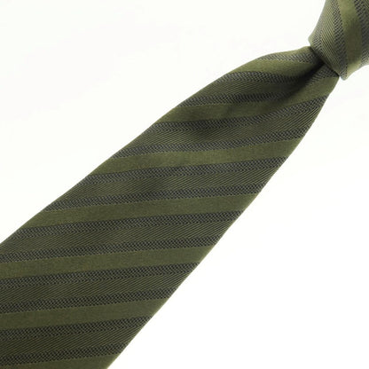 【中古】フランコミヌッチ franco minucci TOMORROWLAND別注 シルク ストライプ柄ネクタイ オリーブxネイビー【 状態ランクB 】【 メンズ 】