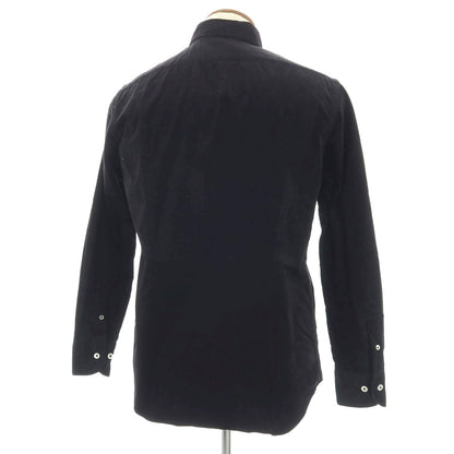 【中古】バーニーズニューヨーク BARNEYS NEWYORK ストレッチ コットン 細畝コーデュロイ ボタンダウン カジュアルシャツ ブラック【サイズM】【 状態ランクB 】【 メンズ 】