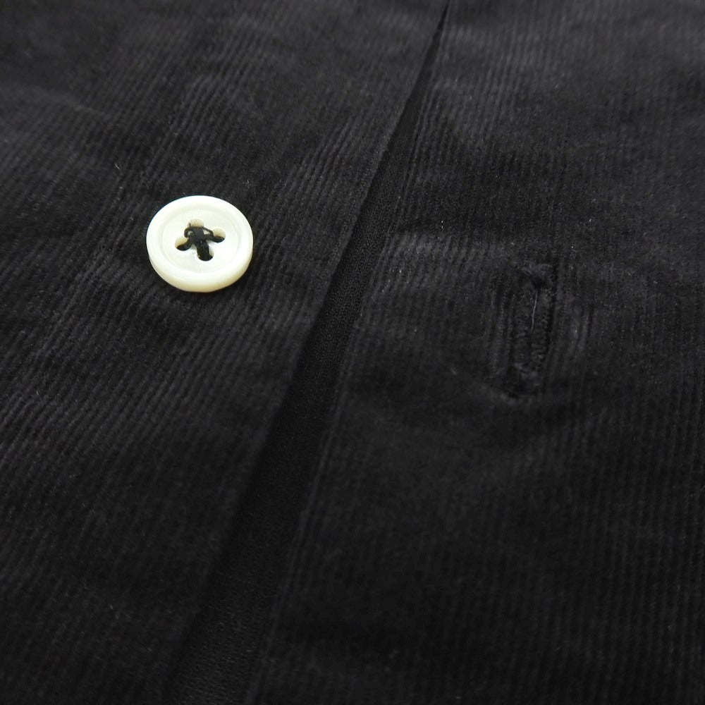【中古】バーニーズニューヨーク BARNEYS NEWYORK ストレッチ コットン 細畝コーデュロイ ボタンダウン カジュアルシャツ ブラック【 サイズM 】【 状態ランクB 】【 メンズ 】 [APD]