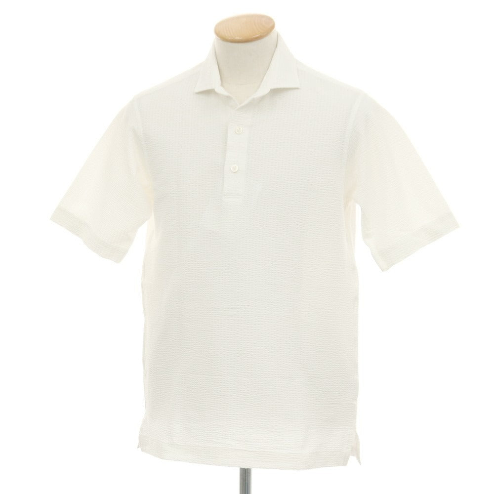 【中古】トゥモローランド TOMORROWLAND コットンポリエステル サッカー プルオーバー 半袖シャツ ホワイト【サイズS】【 状態ランクB 】【 メンズ 】