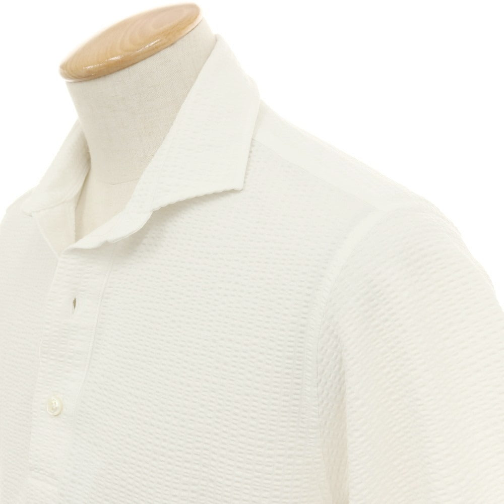 【中古】トゥモローランド TOMORROWLAND コットンポリエステル サッカー プルオーバー 半袖シャツ ホワイト【サイズS】【 状態ランクB 】【 メンズ 】