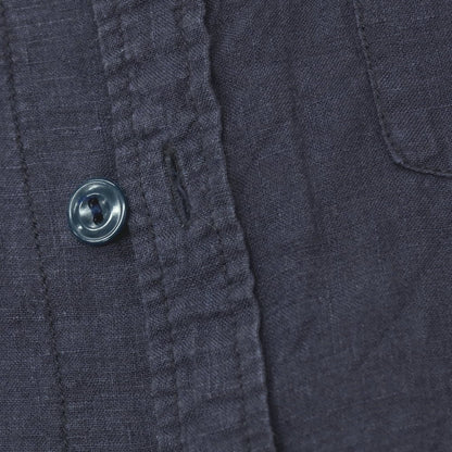 【中古】エスダブル S/DOUBLE リネン レギュラーカラー 半袖シャツ ネイビー【サイズM】【 状態ランクC 】【 メンズ 】