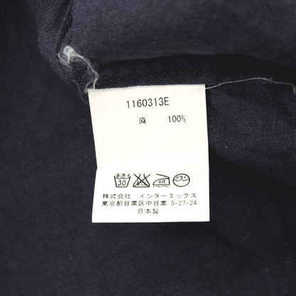 【中古】エスダブル S/DOUBLE リネン レギュラーカラー 半袖シャツ ネイビー【サイズM】【 状態ランクC 】【 メンズ 】