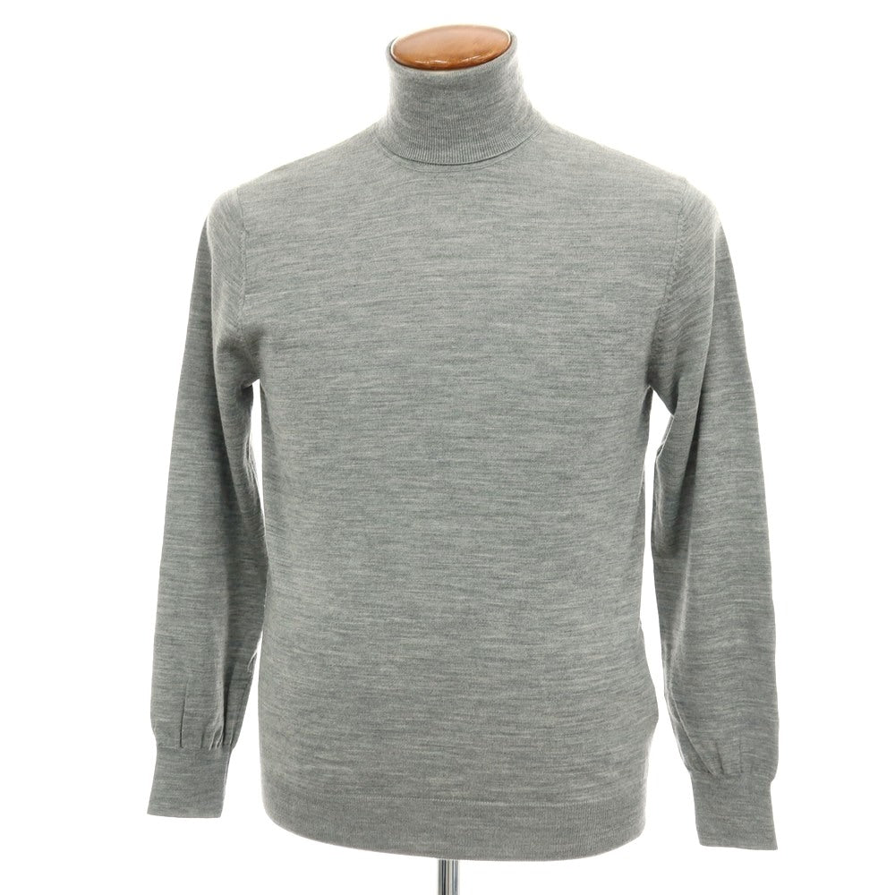 【中古】トゥモローランド TOMORROWLAND ハイゲージ ウール タートルネック プルオーバーニット ライトグレー【サイズL】【 状態ランクB 】【 メンズ 】