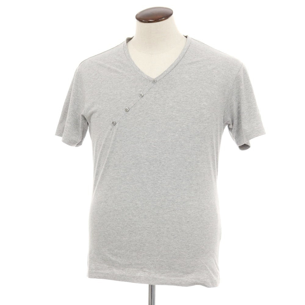 【中古】ダニエレアレッサンドリーニ DANIELE ALESSANDRINI コットンポリウレタン 変形ヘンリーネック 半袖Ｔシャツ ライトグレー【 50 】【 状態ランクB 】【 メンズ 】 []