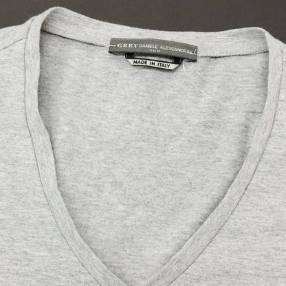 【中古】ダニエレアレッサンドリーニ DANIELE ALESSANDRINI コットンポリウレタン 変形ヘンリーネック 半袖Ｔシャツ ライトグレー【 50 】【 状態ランクB 】【 メンズ 】 []