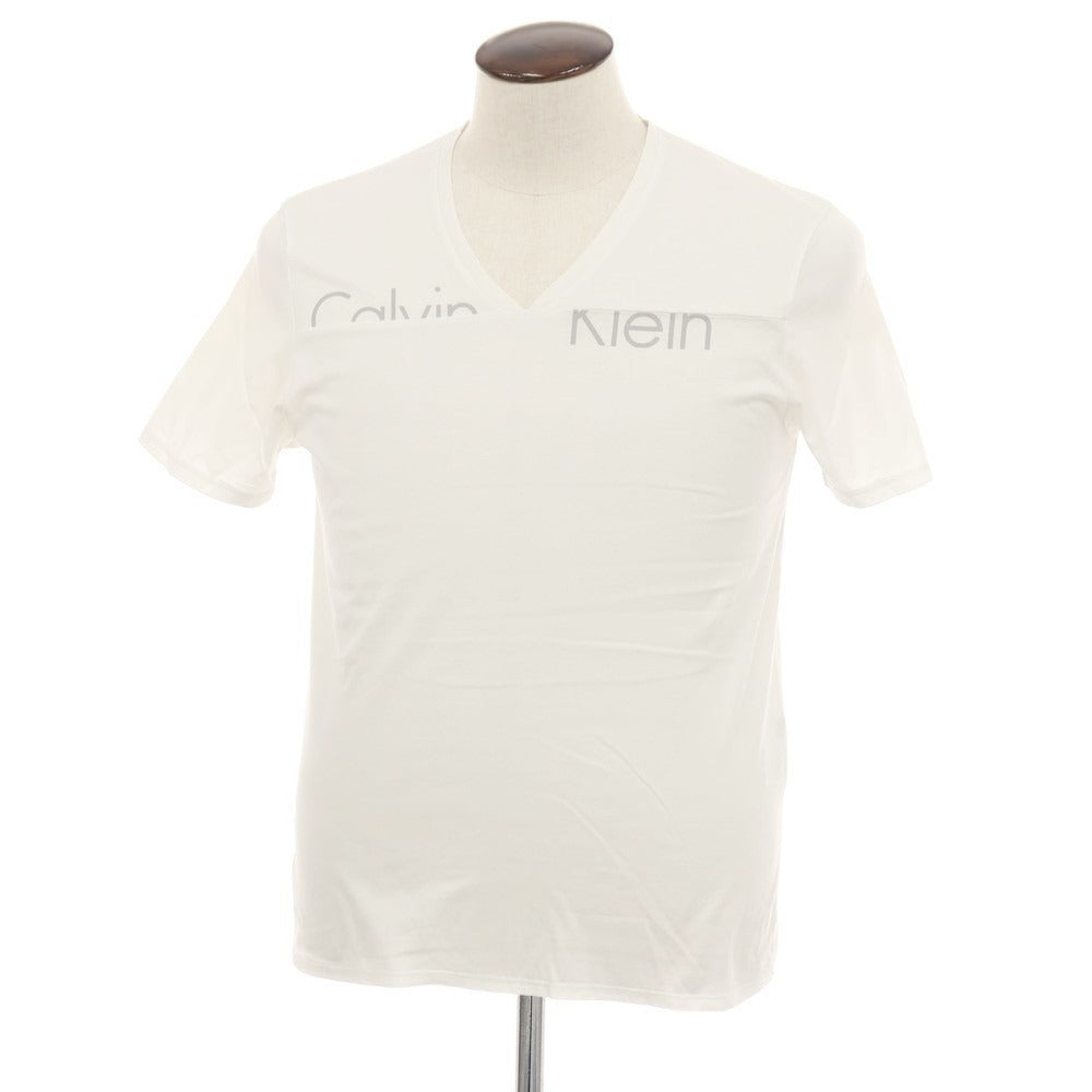【中古】シーケーカルバンクライン ck ロゴ Vネック 半袖Ｔシャツ ホワイト【 L 】【 状態ランクB 】【 メンズ 】[APD]