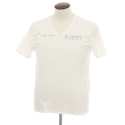 【中古】シーケーカルバンクライン ck ロゴ Vネック 半袖Ｔシャツ ホワイト【 L 】【 状態ランクB 】【 メンズ 】[APD]