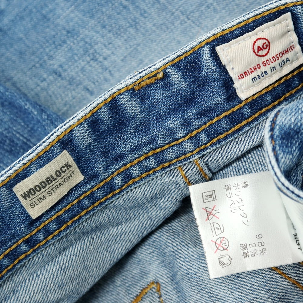 【中古】エージー アドリアーノゴールドシュミット AG Adriano Goldschmied WOODBLOCK ストレッチ デニムパンツ ジーンズ ブルー【サイズ31】【 状態ランクB 】【 メンズ 】