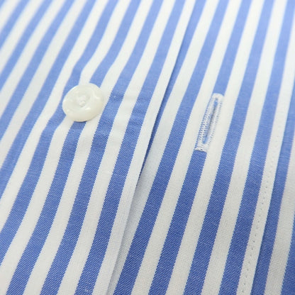 【中古】グローバルスタイル GLOBAL STYLE 銀座シャツ コットンポリエステル ストライプ ボタンダウン ドレスシャツ ブルーxホワイト【サイズ表記なし（M位）】【 状態ランクB 】【 メンズ 】