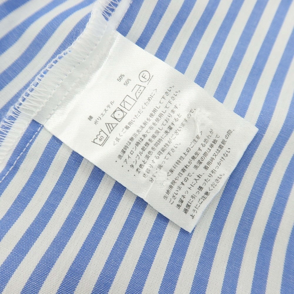 【中古】グローバルスタイル GLOBAL STYLE 銀座シャツ コットンポリエステル ストライプ ボタンダウン ドレスシャツ ブルーxホワイト【サイズ表記なし（M位）】【 状態ランクB 】【 メンズ 】[CPD]