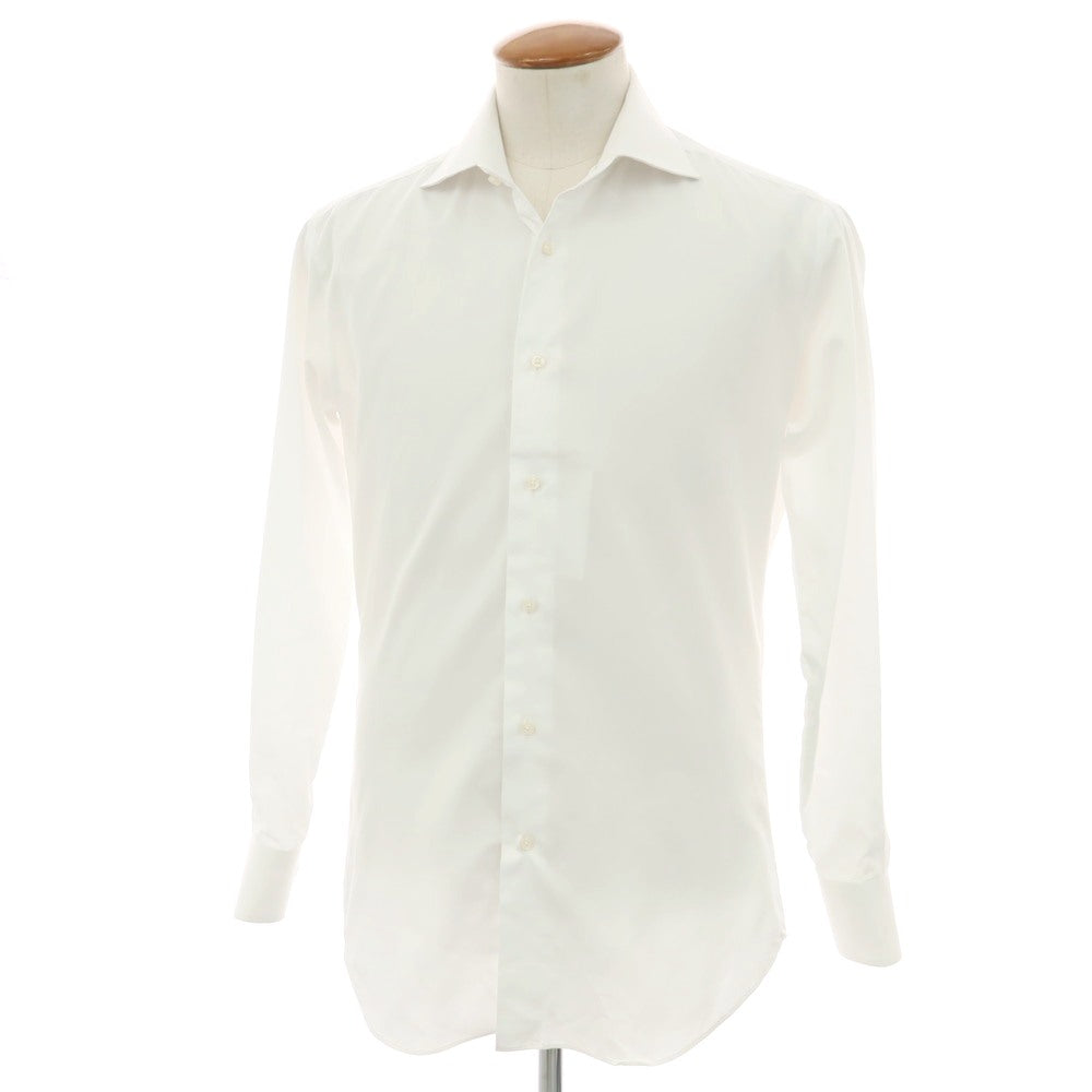 【中古】グローバルスタイル GLOBAL STYLE コットン系 セミワイドカラー ドレスシャツ ホワイト【サイズ表記なし（M位）】【 状態ランクB 】【 メンズ 】
