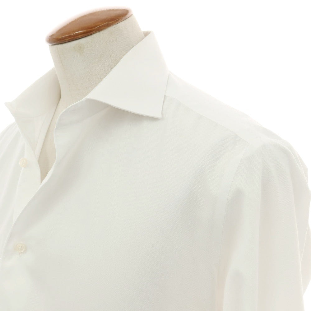 【中古】グローバルスタイル GLOBAL STYLE コットン系 セミワイドカラー ドレスシャツ ホワイト【サイズ表記なし（M位）】【 状態ランクB 】【 メンズ 】